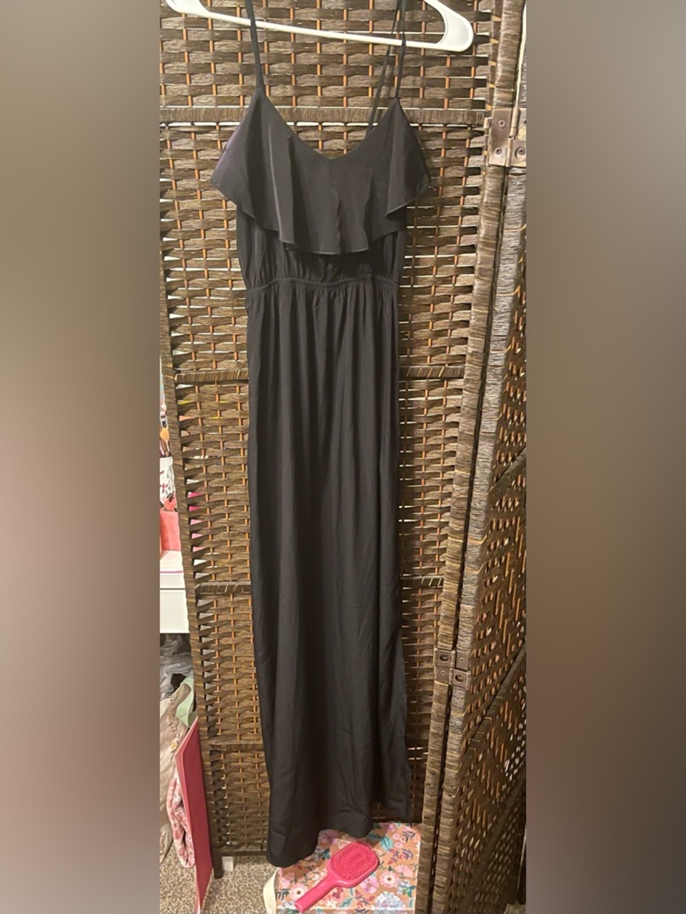 Soprano Black Ruffle-Front Maxi Skirt